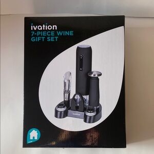 Black 7-Piece Wine Gift Set. New in box